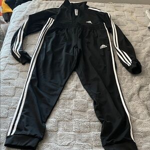Adidas mens L Black and White track suit Suit